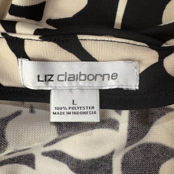 Liz Claiborne Large Top Floral Sleeveless Stretch Flared Hem Round Neck Multi - Picture 7 of 8